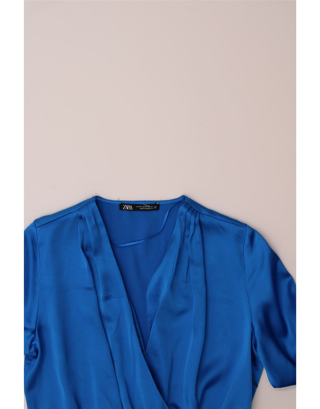 ZARA Womens Long Sleeve A-Line Dress UK 6 XS Blue Polyester Vintage Zara and Second-Hand Zara from Messina Hembry 