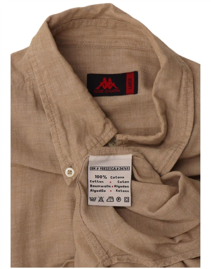 Kappa herreskjorte stor beige bomuld