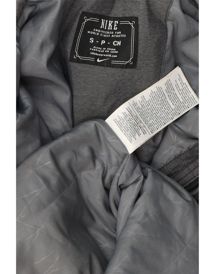 Nike vindjakkejakke med hætte til mænd UK 36 Small Grey Colourblock Polyester