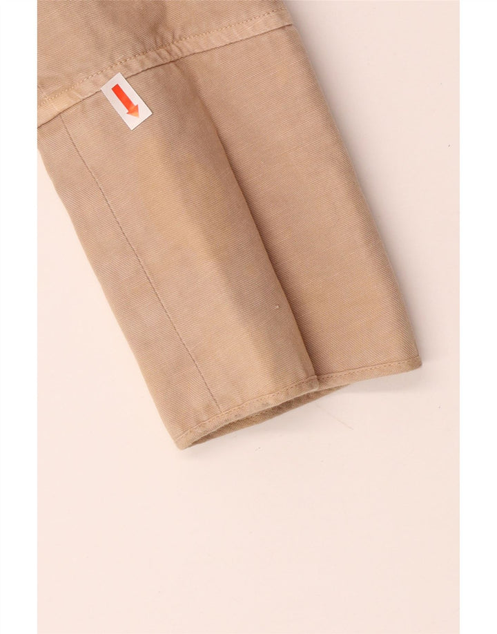 PINKO Dame 2 Button Blazer Jacket UK 8 Small Beige Bomuld