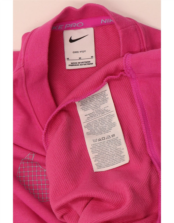 Nike Dame Grafisk Oversized Sweatshirt Jumper UK 14 Medium Pink Bomuld