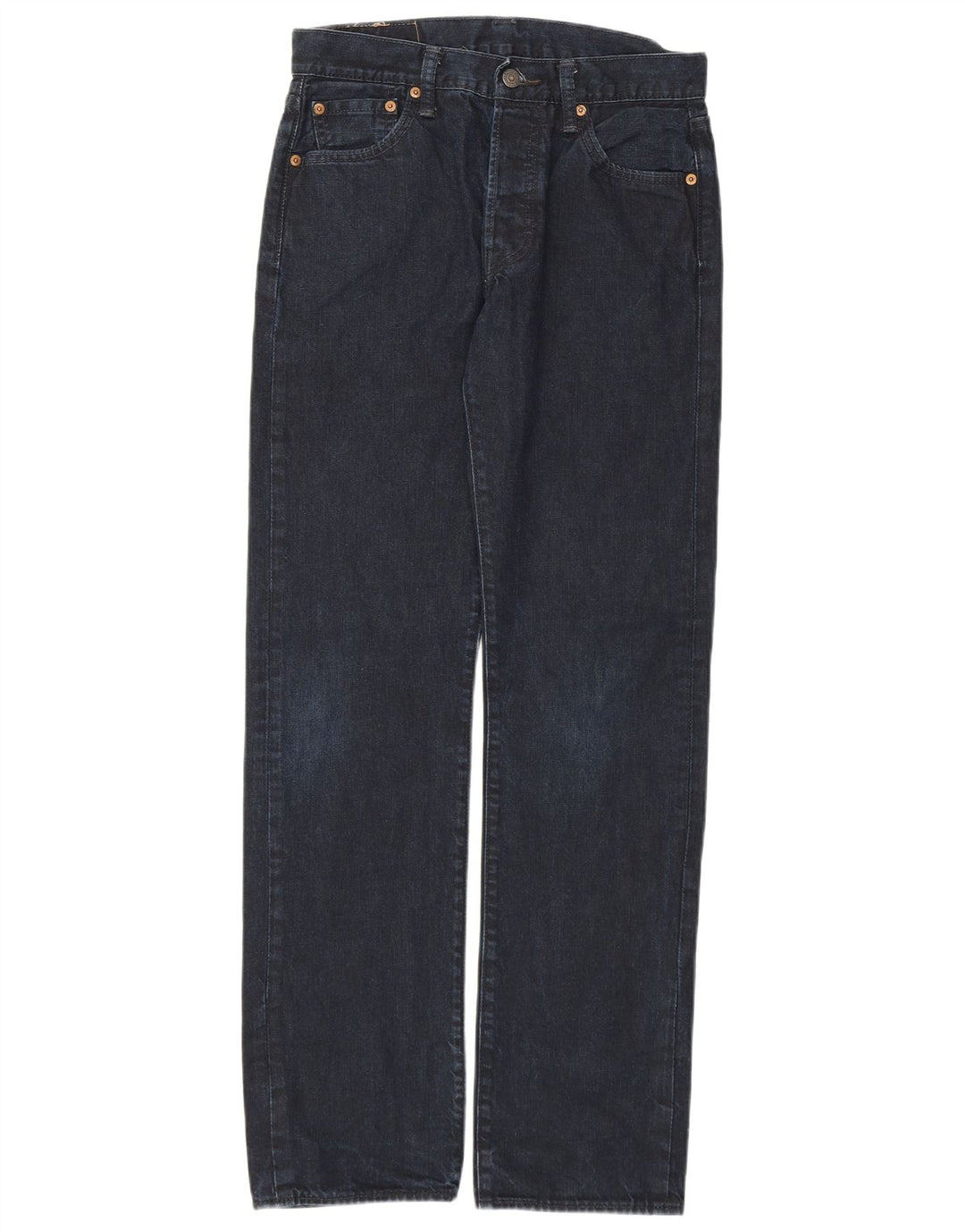 LEVI'S Herre 501 Straight Jeans W30 L34 Marineblå Bomuld