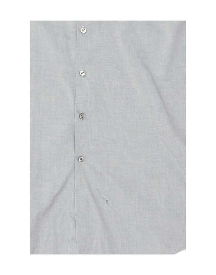 DKNY Mens Slim Fit Shirt Size 16 1/2 Large Grey Cotton Vintage Dkny and Second-Hand Dkny from Messina Hembry 