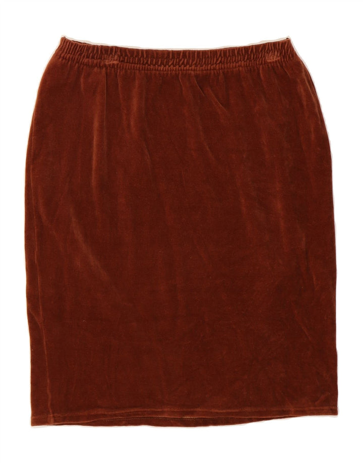 VINTAGE Womens Pencil Skirt Large W28  Brown Cotton Vintage Vintage and Second-Hand Vintage from Messina Hembry 