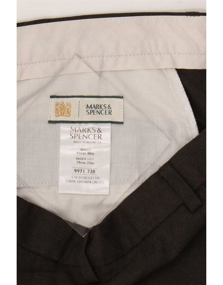 Marks & Spencer Lige jakkesæt til herrebukser W36 L31 brun polyester