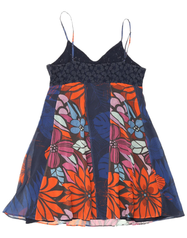 Desigual Dame Sundress EU 42 Large Navy Blue Floral Polyester Bohemian