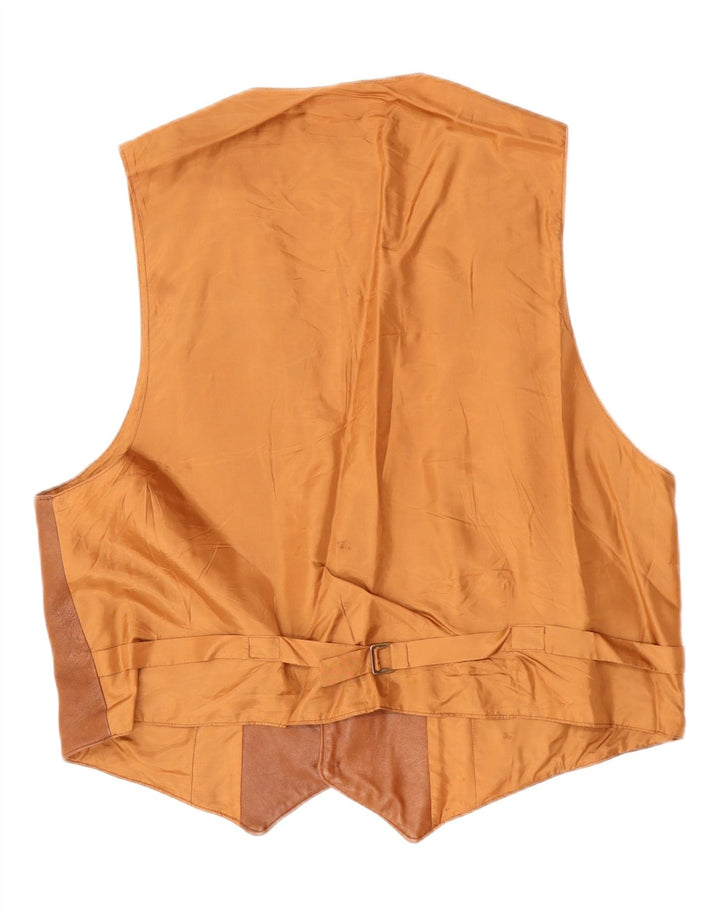 VINTAGE Lædervest til mænd Stor brunt læder