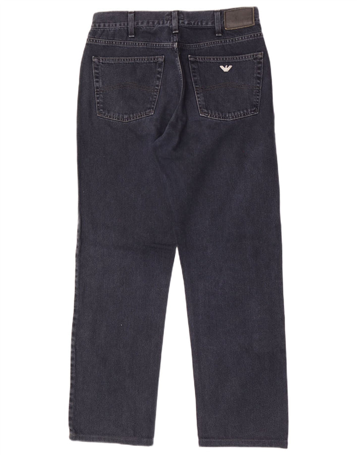 Armani Straight Jeans til mænd W34 L31 Marineblå bomuld