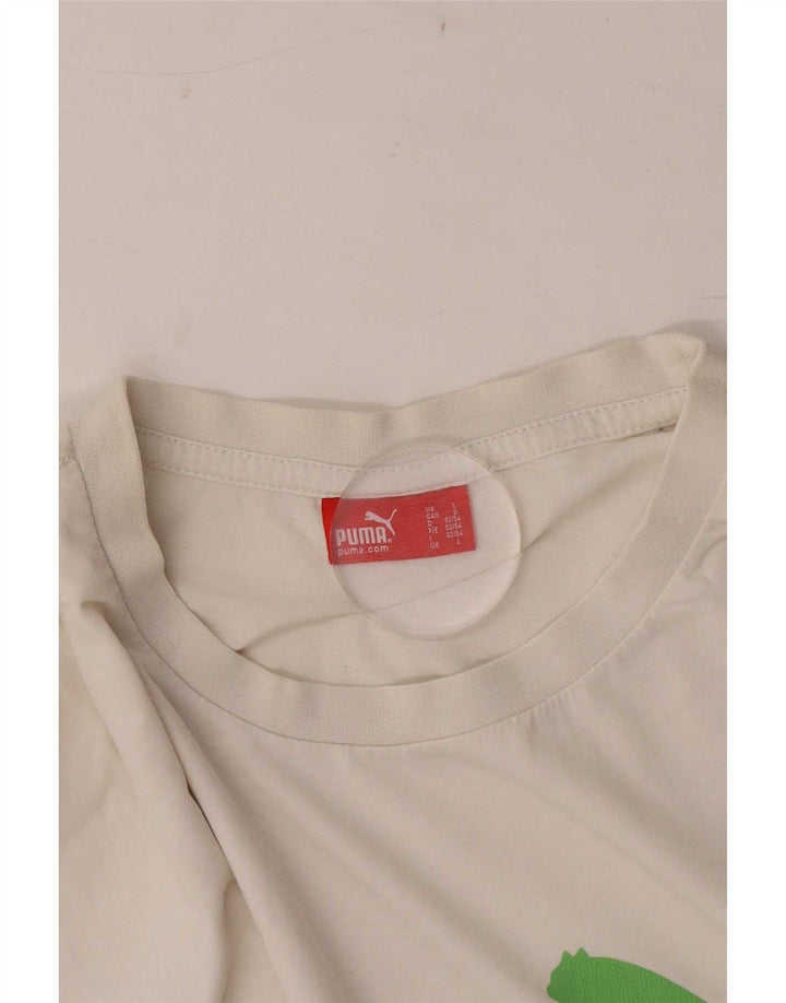 Puma Herre Grafisk T-Shirt Top Stor Hvid