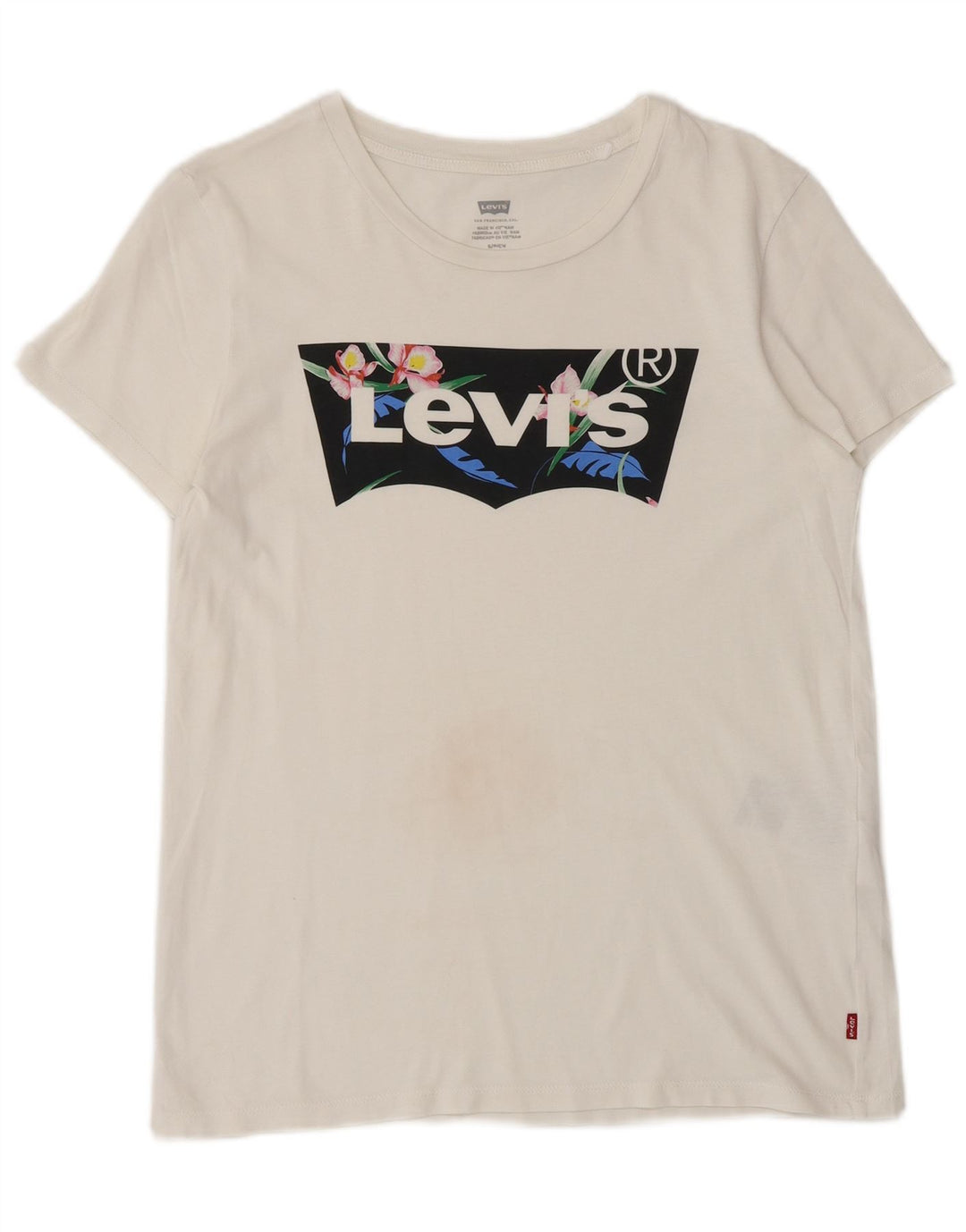 LEVI'S Herre grafisk T-shirt Top Lille hvid bomuld