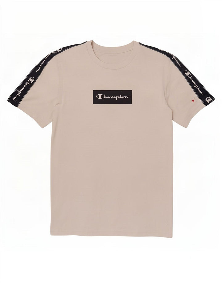 Champion Herre grafisk T-shirt Top Medium White Colourblock Bomuld