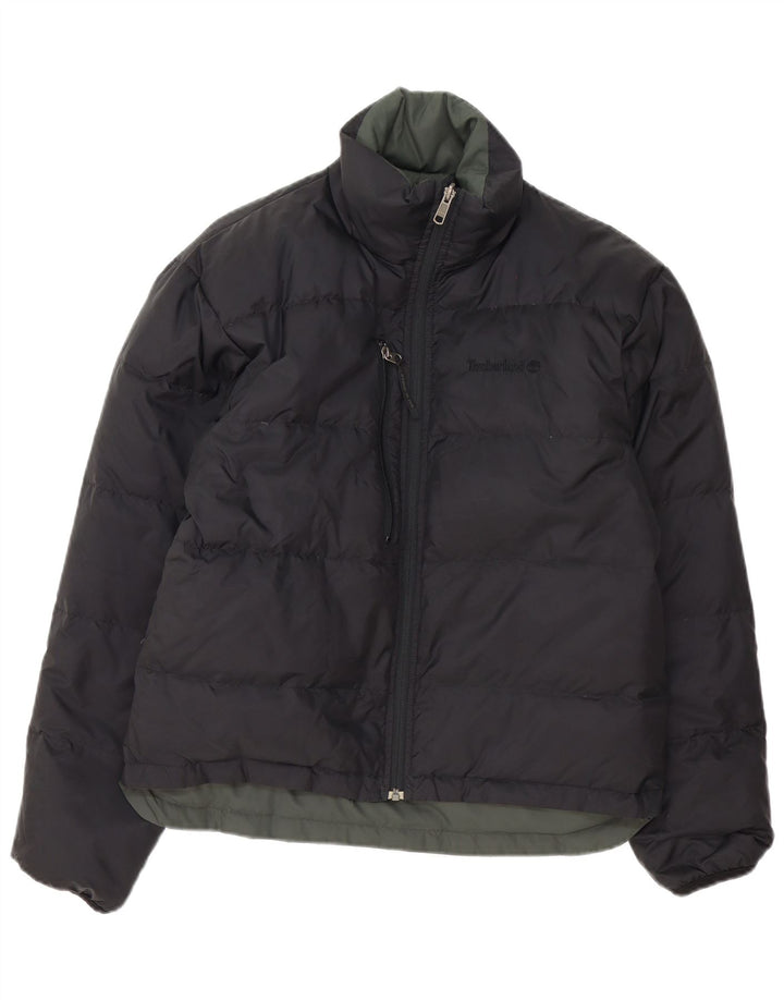 Timberland Herre vendbar polstret jakke UK 36 Lille sort nylon