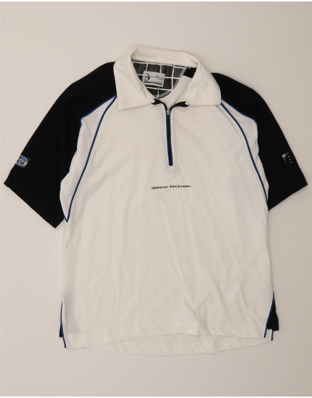 Sergio Tacchini Herre poloshirt Lille hvid Colourblock Bomuld