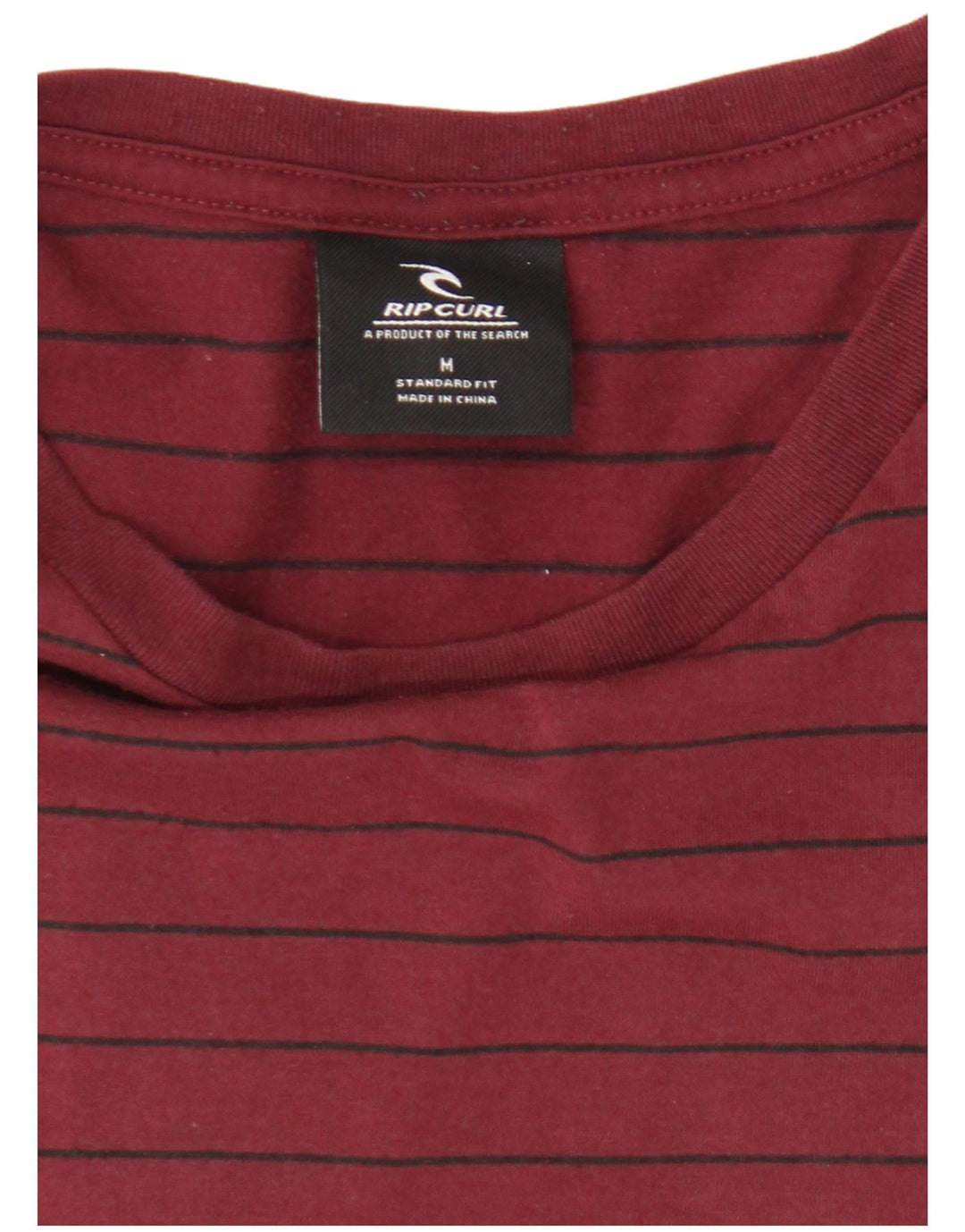 Rip Curl Herre T-Shirt Top Medium Bourgogne stribet
