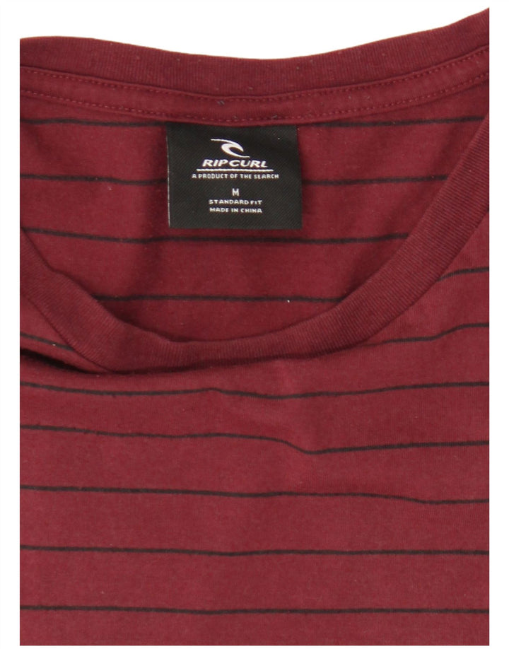 Rip Curl Herre T-Shirt Top Medium Bourgogne stribet