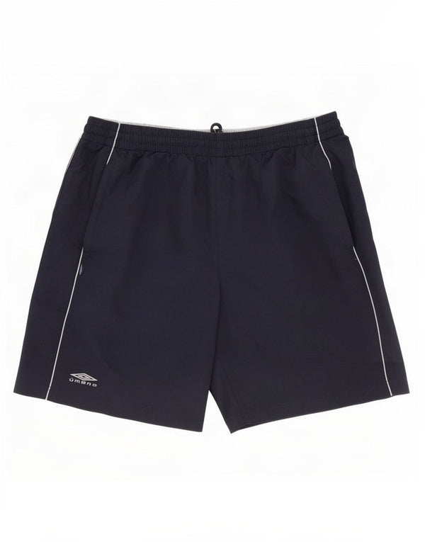Umbro Mens Graphic Sport Shorts Large Navy Blue Polyester