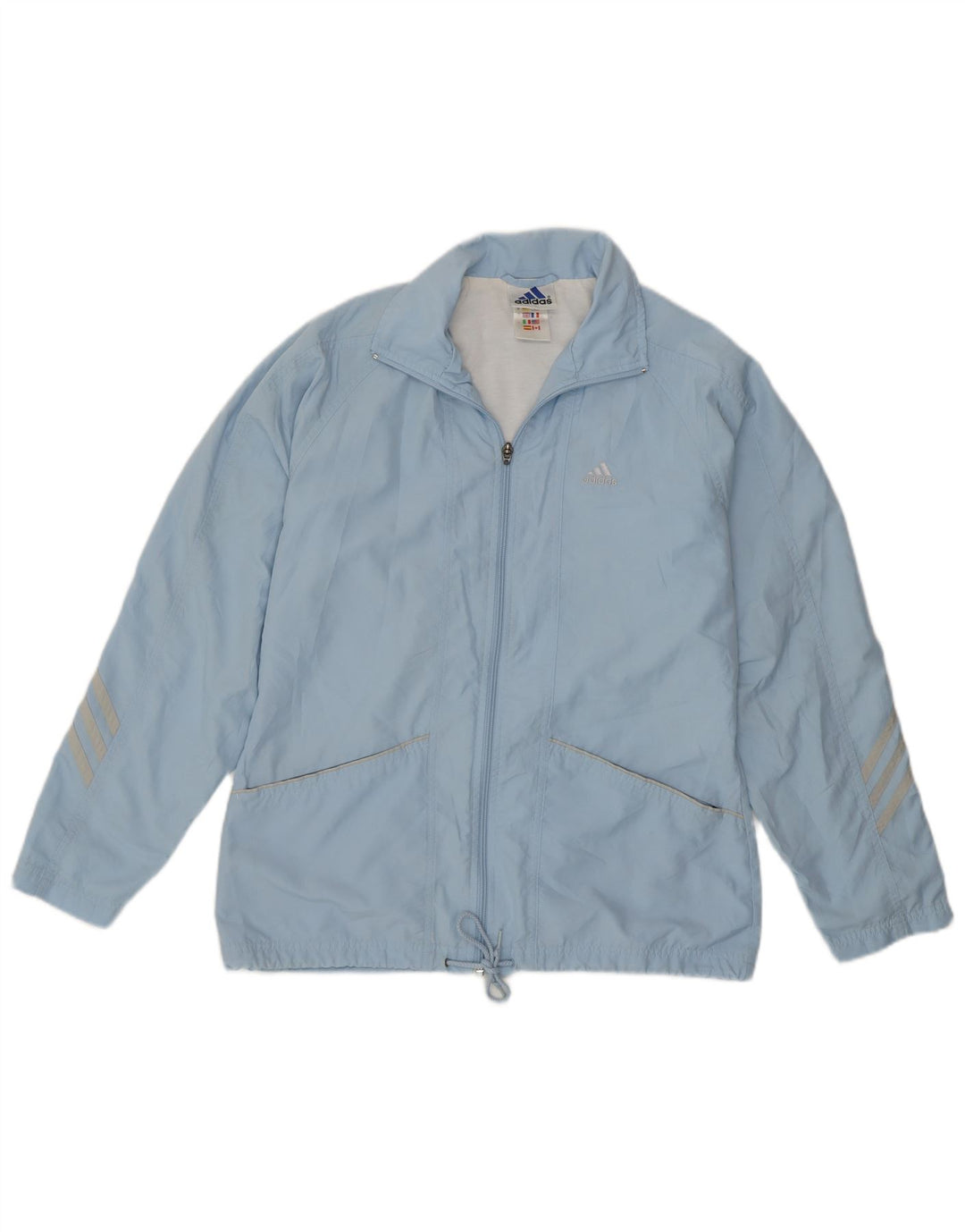 Adidas Dame Regnjakke UK 10 Lille Blå Polyester