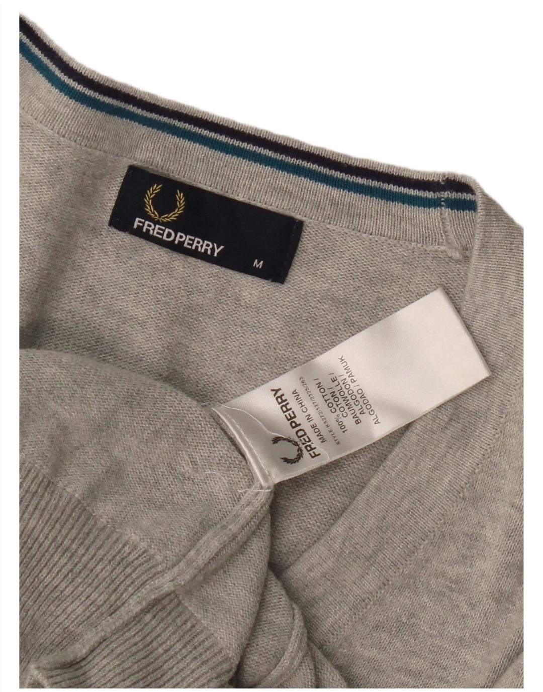 Fred Perry Herre cardigan sweater mellemgrå bomuld