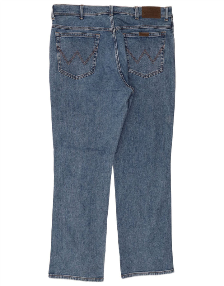 Wrangler Herre Regular Fit Straight Jeans W38 L30 Blå Bomuld