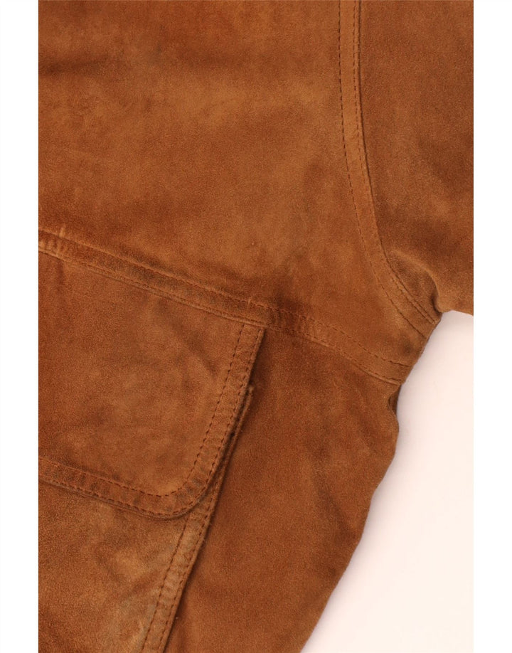 Vintage herre ruskind bomberjakke IT 58 4XL brunt læder