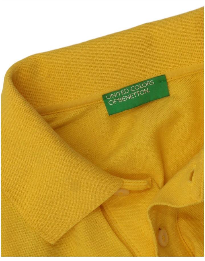 Benetton Herre Polo Shirt Lille Gul