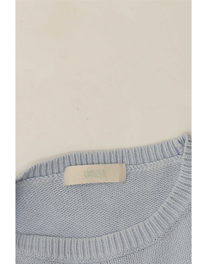 Marks & Spencer Herre sweater med rund hals, mellemblå