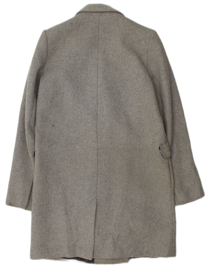 Zara Dame Dobbeltradet Frakke UK 14 Medium Grey Polyester