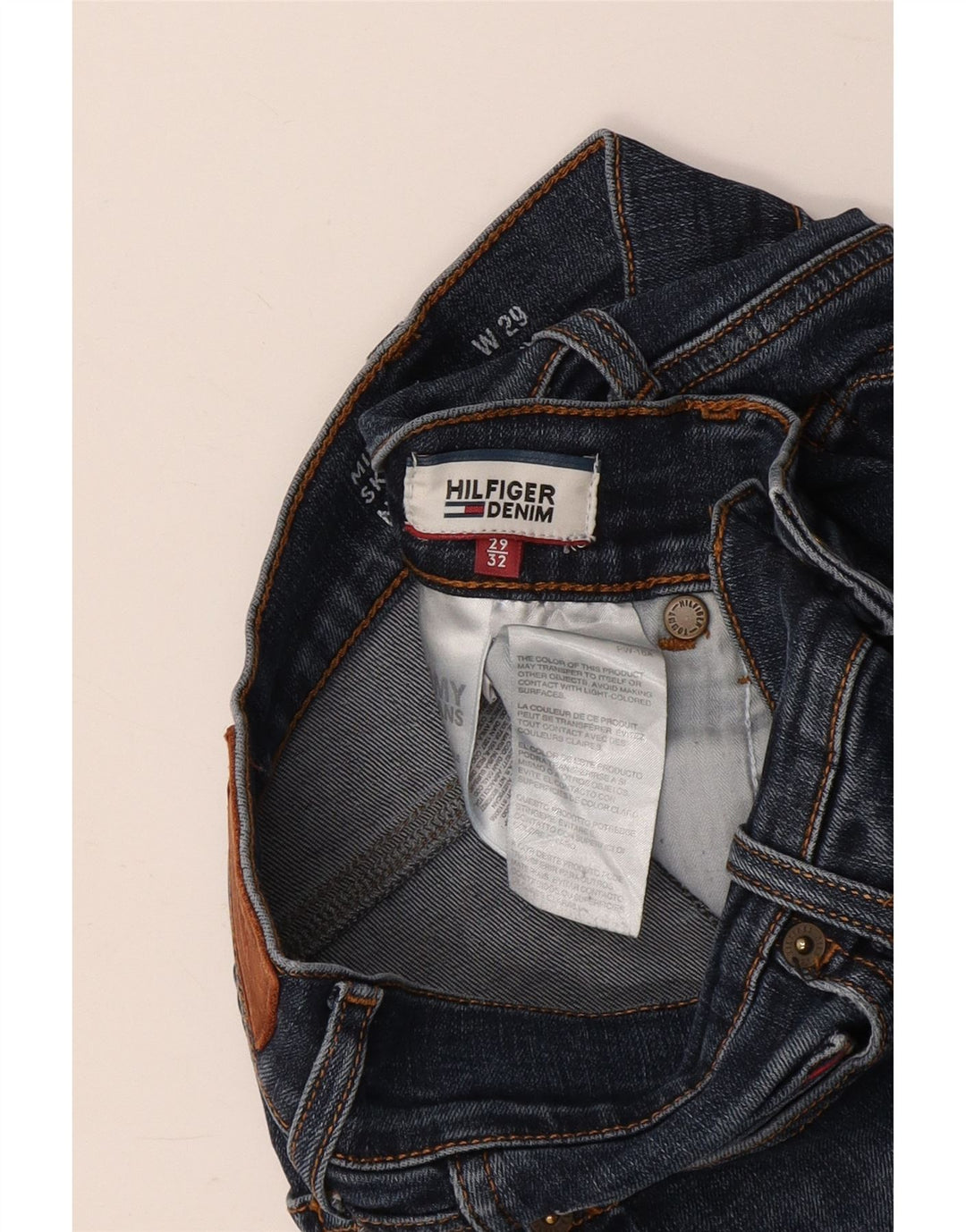 TOMMY HILFIGER Dame Mid Rise Skinny Jeans W29 L32 Blå Bomuld