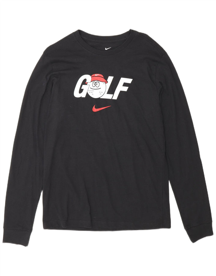Nike Herre Golf Grafisk Top Langærmet Medium Navyblå Bomuld