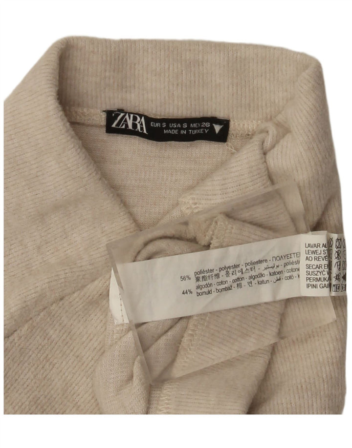 Zara Midi-nederdel med høj talje, lille W26 beige polyester