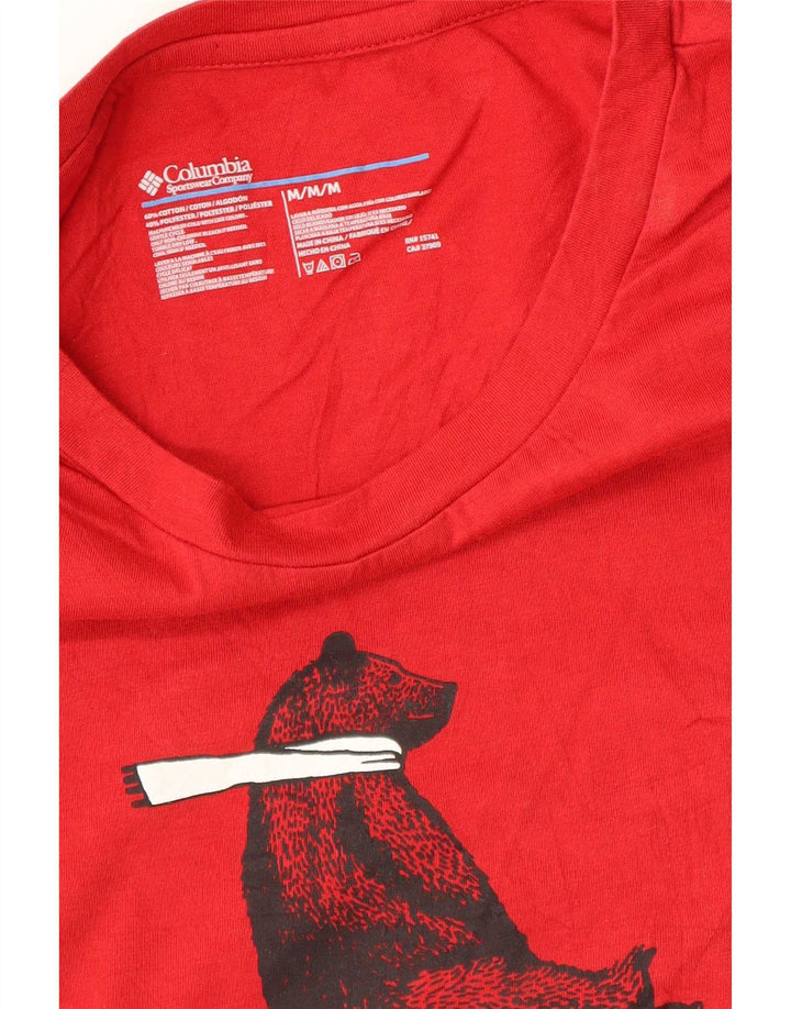 Columbia Herre grafisk T-shirt Top Medium Rød Bomuld