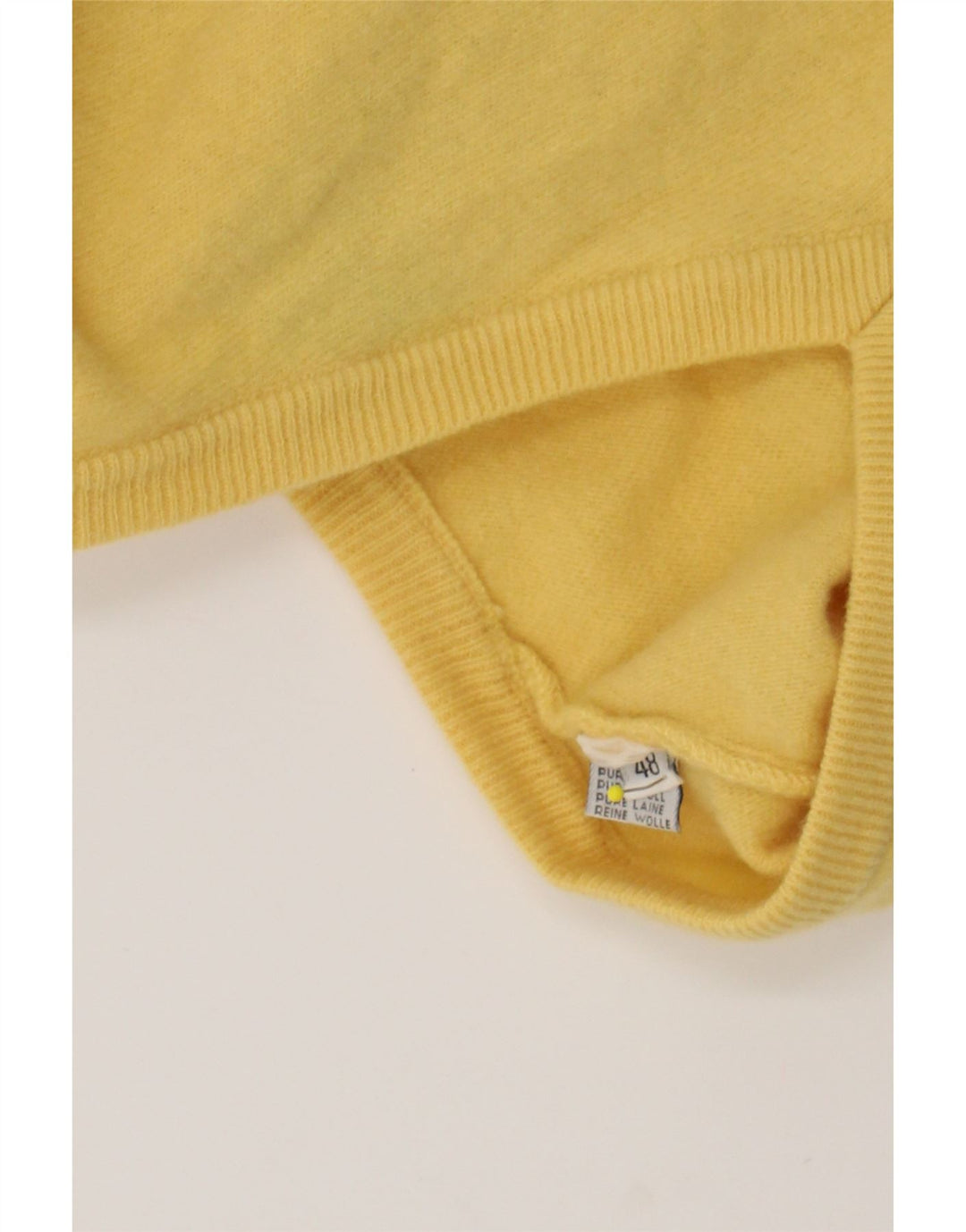 BENETTON Mens Vest Tank Top IT 48 Medium Yellow Wool Vintage Benetton and Second-Hand Benetton from Messina Hembry 