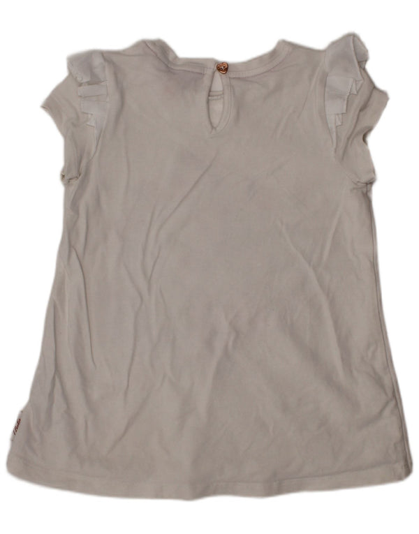 TED BAKER Piger Grafisk bluse Top 6-7 år Hvid blomster bomuld