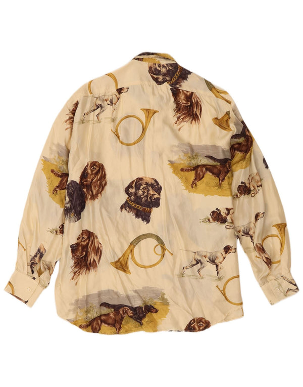 Scapa Dame Oversized skjortebluse EU 38 Medium Off White Animal Print