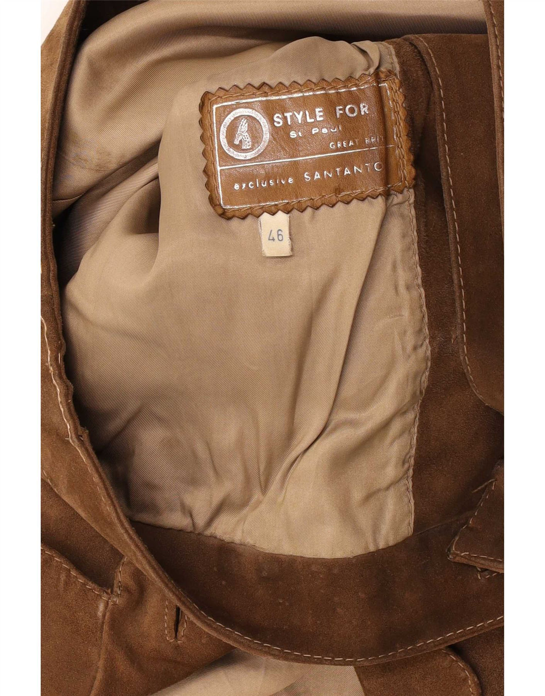 Vintage Herre Ruskindsjakke IT 46 Small Brown