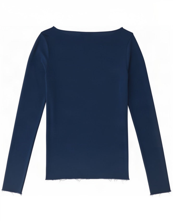 Zara Dame Top Langærmet UK 8 Small Navy Blue