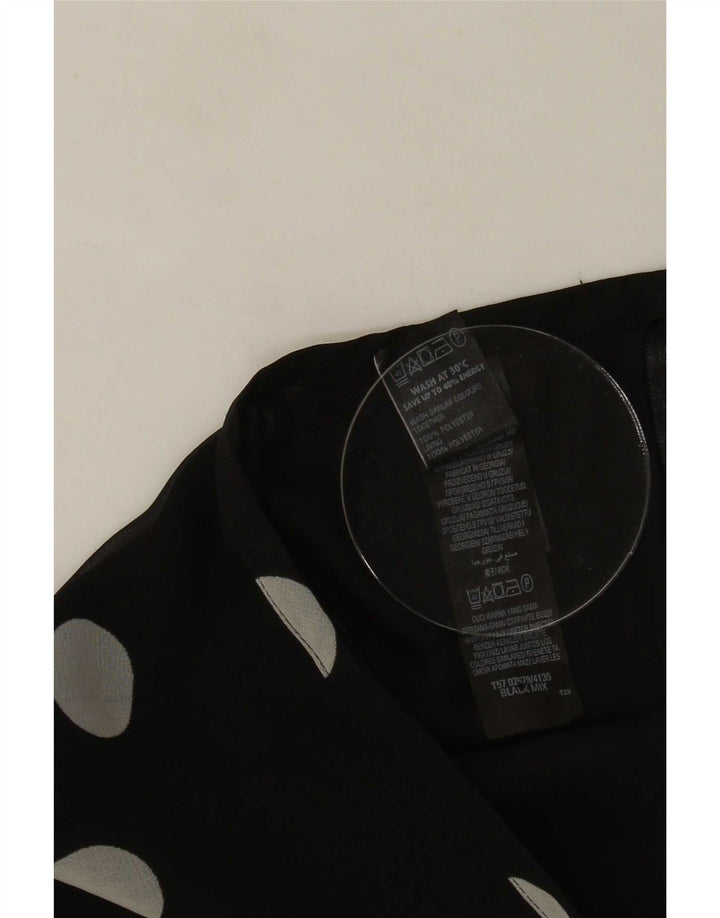 Marks & Spencer A-line nederdel til kvinder UK 12 Medium W30 Black Polka Dot