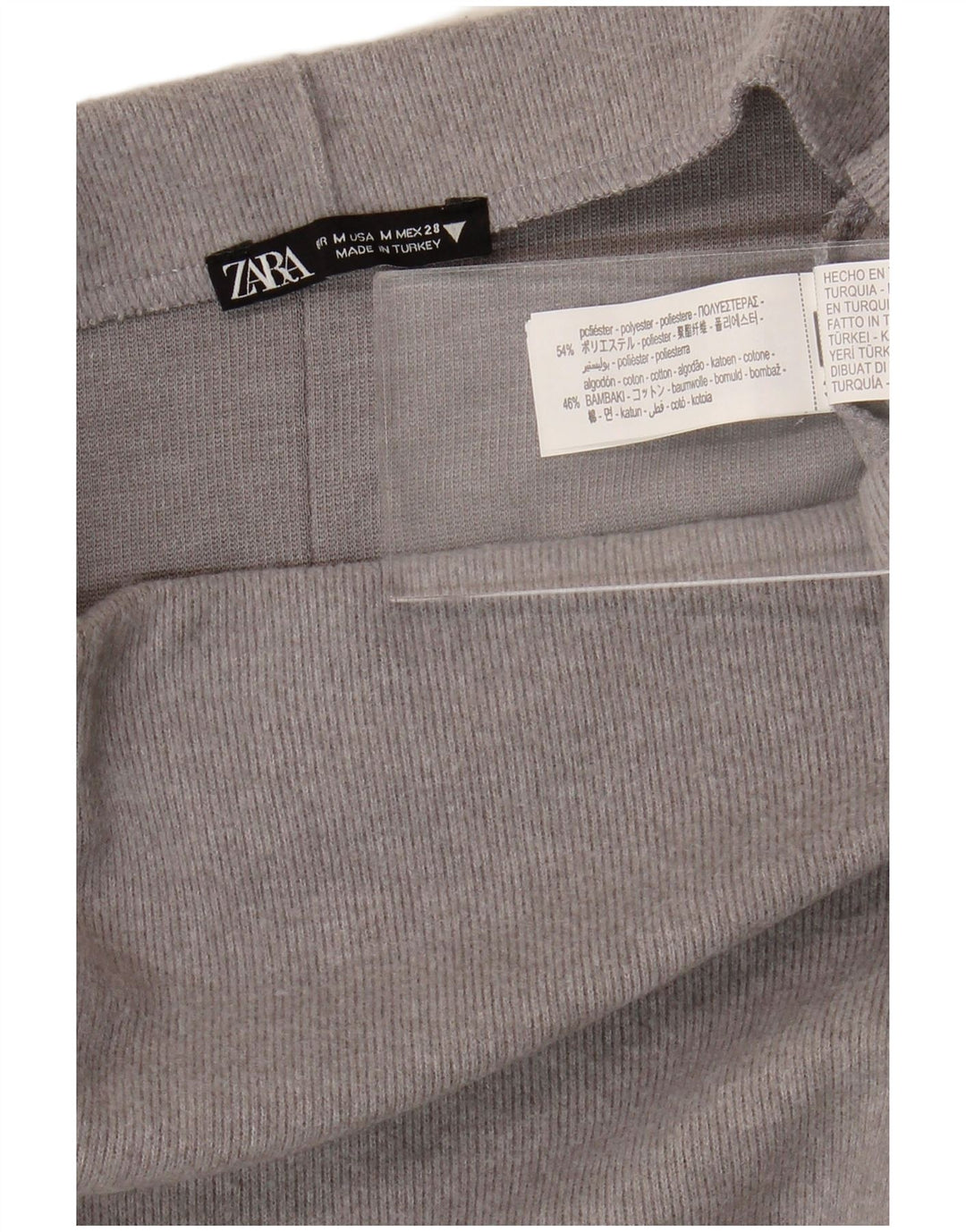 Zara Midi-nederdel med høj talje til kvinder Medium W28 Grå polyester