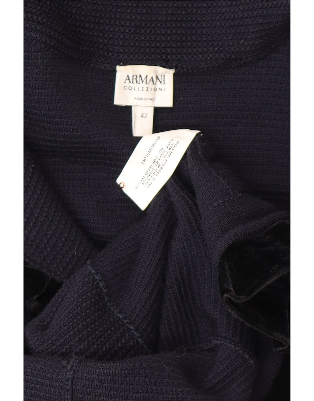 ARMANI Dame Flæse Cardigan Sweater IT 42 Medium Navy Blue