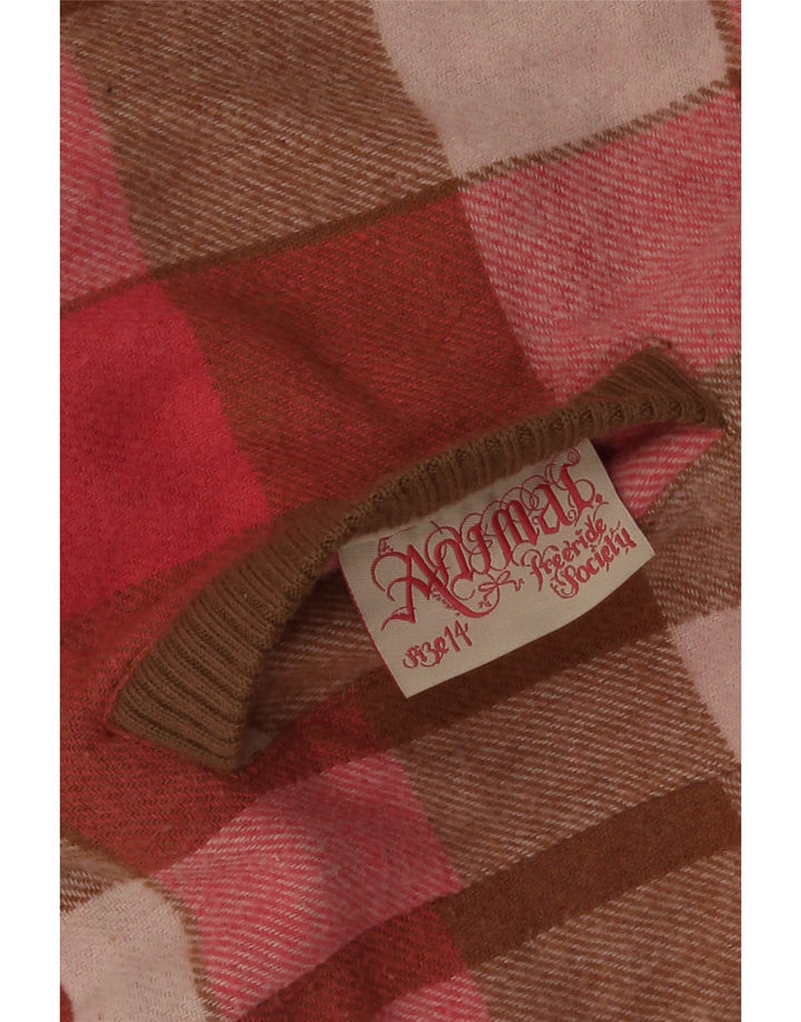 Animal Womens Reversible Gilet UK 14 Medium Pink Check