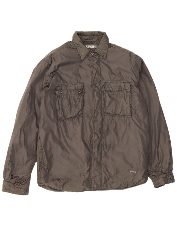 Aspesi Herre Utility Jacket UK 40 Large Grå Polyamid