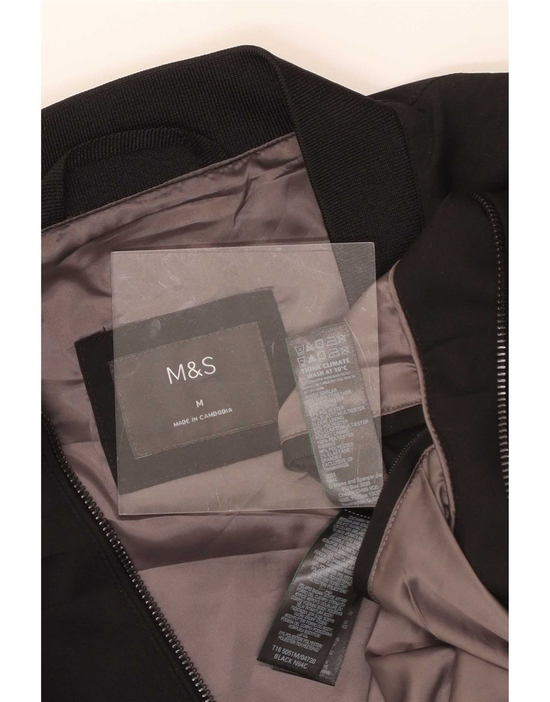 Marks & Spencer Bomber Jacket UK 38 Medium Sort Polyester