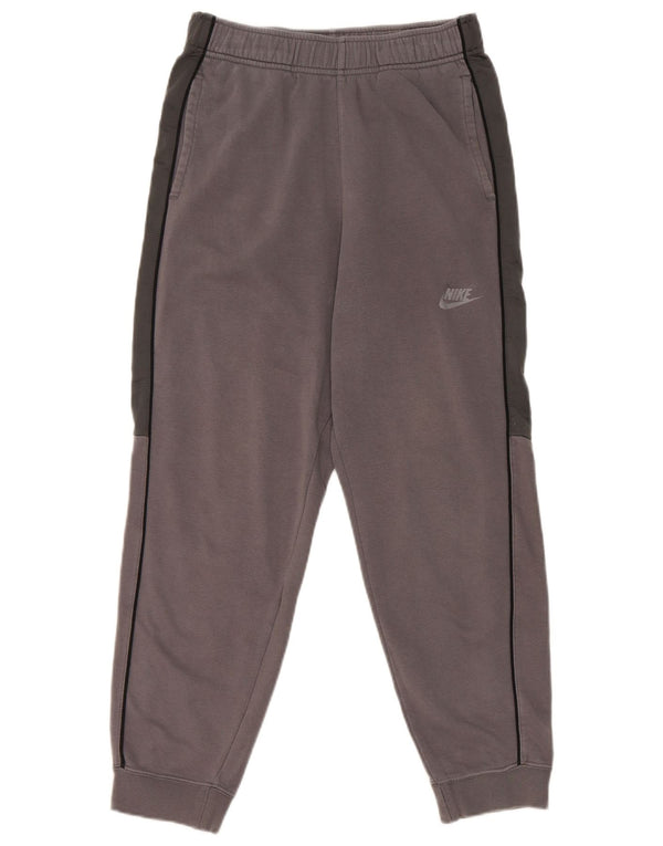 Nike Boys Tracksuit Trousers Joggers 13-14 Years Grey Colourblock Cotton