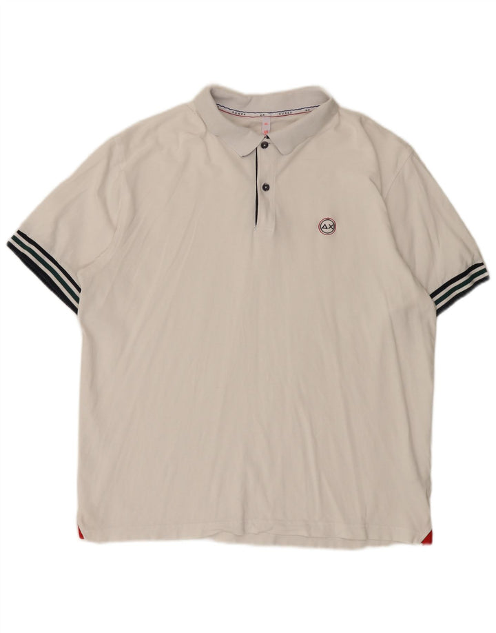 Sun68 Herre poloshirt 3XL hvid bomuld