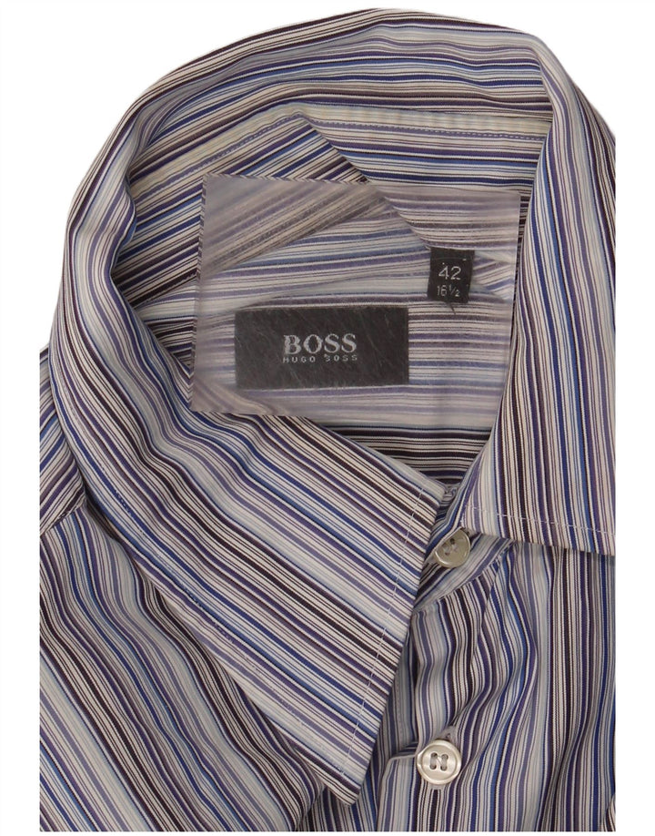 Hugo Boss Herreskjorte Str. 42 16 1/2 Stor Blå Stribet