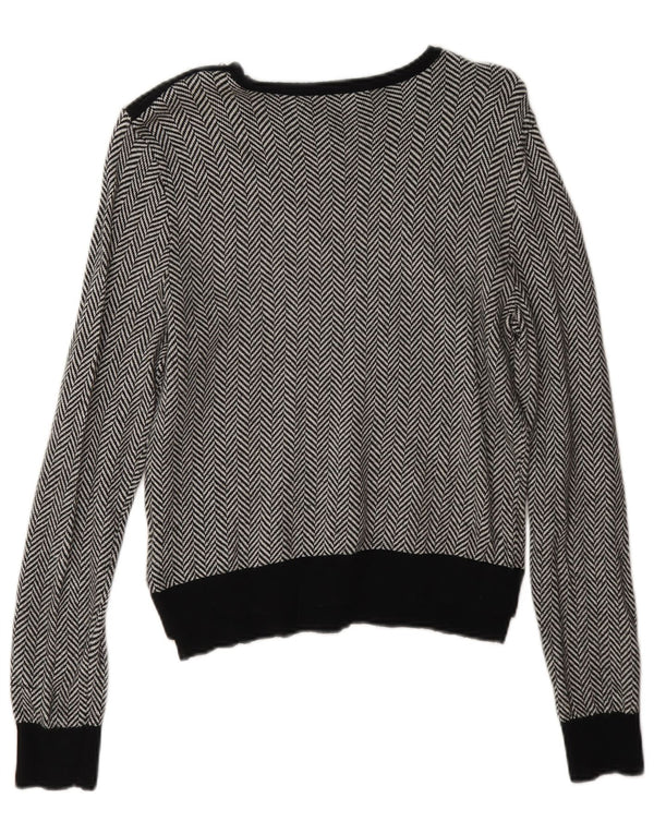 Ralph Lauren Dame Boat Neck Jumper Sweater UK 14 Stor sort sildeben