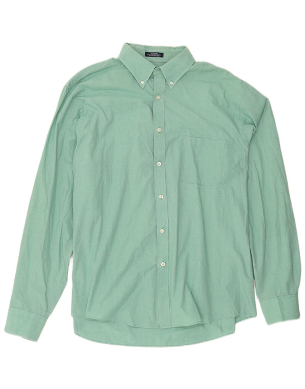 Chaps Herre Classic Fit skjorte str. 17 1/2 XL Grøn ternet bomuld