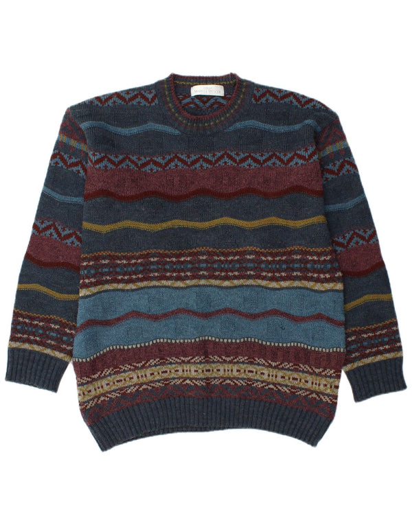 MARKS & SPENCER Herre sweater med rund hals, medium flerfarvet