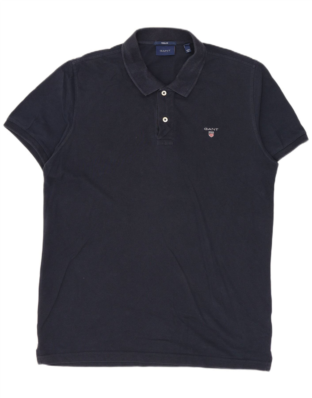 GANT Herre Regular Fit Polo Shirt Large Navy Blue Bomuld