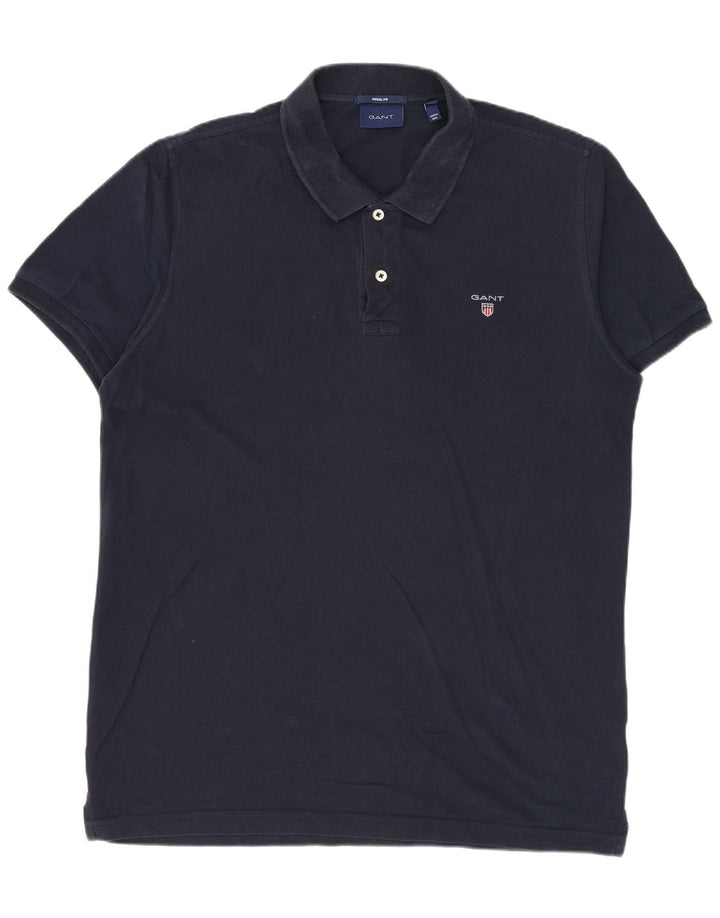 GANT Herre Regular Fit Polo Shirt Large Navy Blue Bomuld